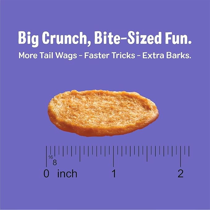 Three Dog Bakery Bark’N Crunch! Chicken Chips, Small 4oz, Crunchy Dog Treats, Single Ingredient, High Protein Snacks, Chicken Treats, Low Calorie Healthy Training Treat, Made in The USA