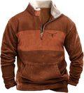 HOTYD Aztec Cowboy Mens Hoodie Vintage Graphic Western Hoodies Casual Long Sleeve 1/4 Zip Pullover Mens Country Jacket