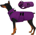IECOii XXXL Dog Coat for Large Dogs Waterproof Dog Jacket with Collar Built in, Reflective Winter Jacket with Fleece Lined Warm Cold Weather Coats for Extra Large Dogs, Great Dane, Purple - 3XL