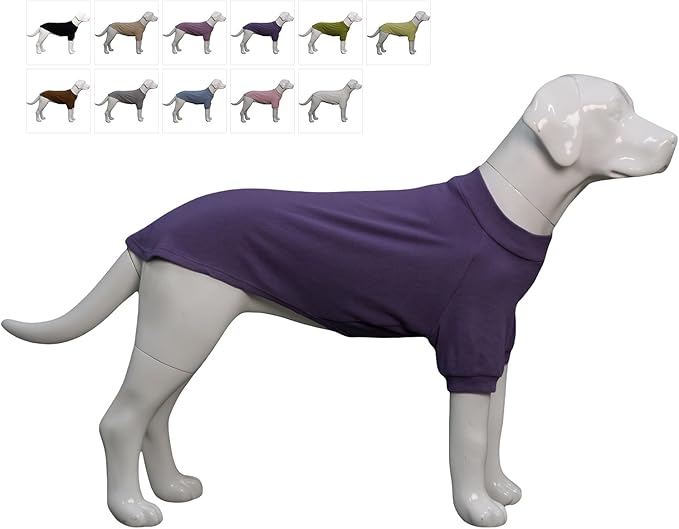 Lovelonglong Ribbed Dog T-Shirt Cotton Knitted Dog Sweaters for All Season Pet T-Shirts for Large Medium Small Dogs Purple 3XL