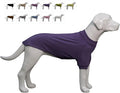 Lovelonglong Ribbed Dog T-Shirt Cotton Knitted Dog Sweaters for All Season Pet T-Shirts for Large Medium Small Dogs Purple M