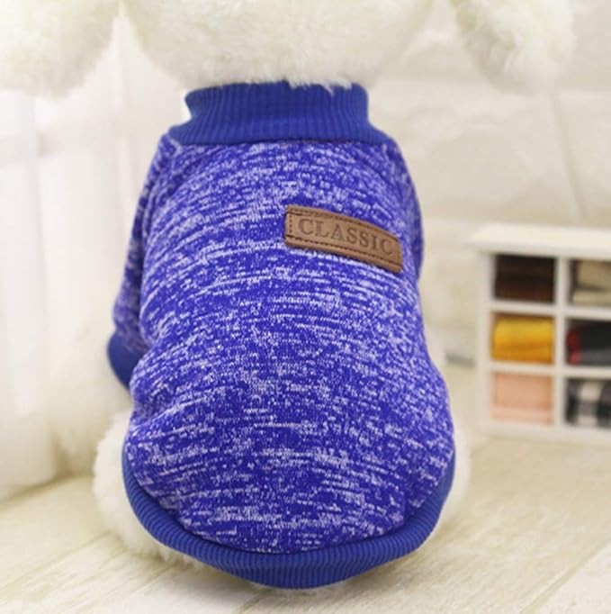 Idepet Pet Dog Classic Knitwear Sweater,Soft Fleece Coat for Small,Medium,Large Dog,Warm Pet Dog Cat Clothes,Soft Puppy Customes (XL, DarkBlue)