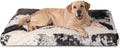 Bedfolks Waterproof Kennel Pad,Plush Dog Crate Bed with Removable, Washable Faux Fur Cover for Extra Large Dogs, Fluffy - 41"x27", Black-White Cowhide
