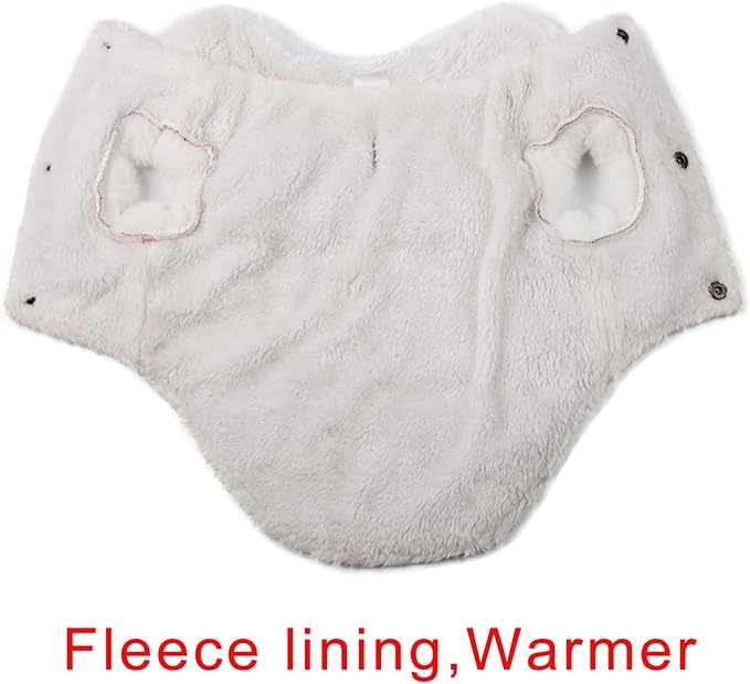 Shawl Design Fleece Lined Warm Dog Jacket for Puppy Winter Cold Weather,Soft Windproof Small Dog Coat,Red S