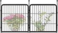 FXW Garden Fence Outdoor for The Yard – 24in(H) x 3.8ft(L) Heavy Duty Metal Animal Barrier for Dog and Rabbit, Decorative Dog Fence, 2 Panels, Black