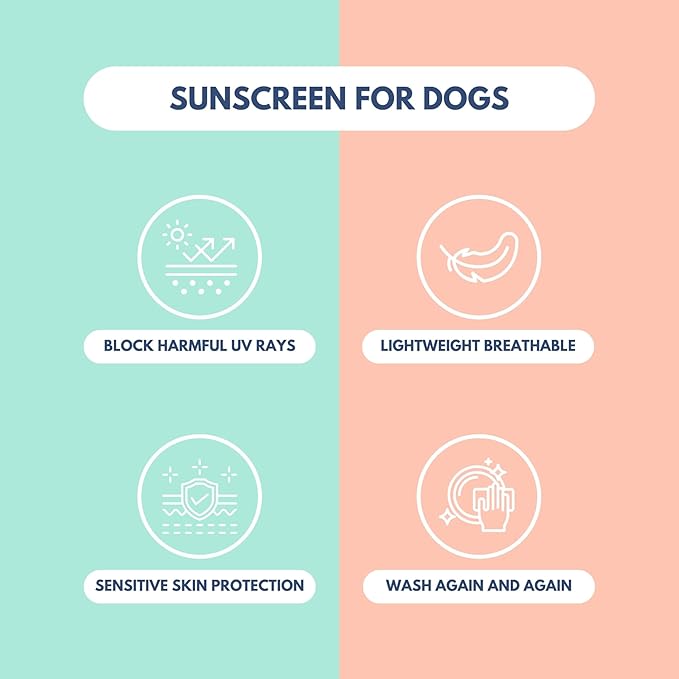 Spark Paws Sunblock Dog T-Shirt, SPF30 Protection, Lightweight Breathable Quick Dry for Dogs with Sensitive Skin - Peach & Mint (Set of 2) - 2XL