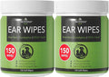 NOVEHA 300PCs Dog Ear Cleaner Wipes, Daily Ear Cleaner for Dogs & Cats - Stop Ear Itching with Aloe, Eucalyptus & Witch Hazel Ear Wipes for Dogs - for Odor Control, Dirt and Wax Removal, Unscented