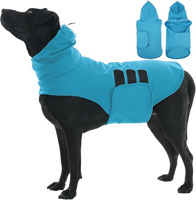 X-Large Dog Fireworks Calming Vest with Adjustable Chest | Hood Neck Wraps Cover,Soft Lightweight Anxiety Shirt for Lightningstorms,Separation,Home Alone(Blue)