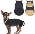 ASENKU Warm Dog Winter Coat, Waterproof Dog Coat for Cold Weather, Fleece Dogs Jacket with Ultra Thick Plush Lining Leash Hole Storage Pockets for Small Dogs (Navy Blue, Small)