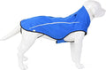 Mile High Life Dog Raincoat, Adjustable Waterproof Reflective Rain Jacket for Small Medium Large Dogs, Lightweight Breathable Pet Rain Coat with Leash Hole(Blue,M Chest 26-32")