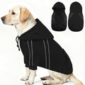 ASENKU Cozy Dog Hoodie，Soft Sweater with Adjustable Hood, Back Pocket and Leash Access Hole，Warm Reflective Sweatshirt for Cold Weather（Black，L