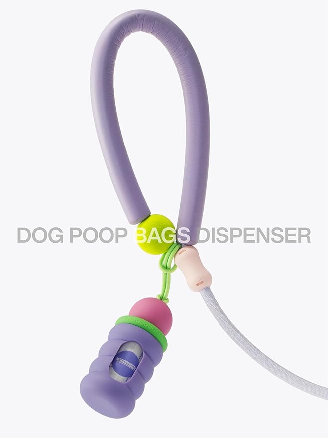 Dog Waste Bag Dispenser Pet Poop Bags Holder for Leash Lightweight Doggie Waste Bags Dispensers with Leash Attachment Includes 15 Bags (Caramel)