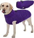 Kuoser Medium Dog Coat | All-Breed Thermal Wear with Windproof Layer | Reflective Tabs Enhance Visibility in Snow, Snap Buckles Simplify Dressing, Purple L