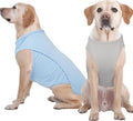 2 Pack Summer Dog Shirt, Quick Dry Cooling T-Shirts for Large Dogs, Sun Protection Breathable Vest, Durable Regulate Temperature Dog Clothes, Blue+Grey, 4XL