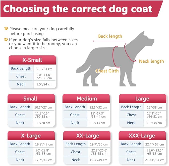 Fleece Hoodie, Windproof Waterproof Coat, Winter Warm Jacket, Cold Weather Pet Apparel Clothes Vest for Small Medium Large Dogs (3XL, Red)
