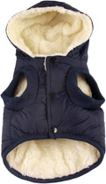 Fleece Lining Extra Warm Dog Hoodie in Winter for Large Dogs Jacket Pet Coats with Hooded,Blue XXL