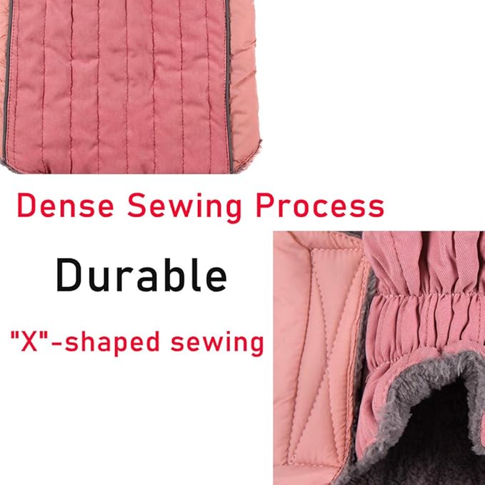 Fleece Dog Hoodie for Small Medium Dogs Super Warm Puppy Jacket for Cold Winter Dog Coats,Pink M
