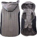 Fleece Dog Hoodie for Medium Dogs Super Warm Doggie Jacket for Cold Winter Dog Coats,Grey L