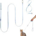 Cat Harness and Leash Set, Lightweight Escape Proof Cat Harness Leash with Padded Handle, Adjustable Cat Leash and Harness for Kitten Small Large Cats Walking Training (Sierra Blue, S)