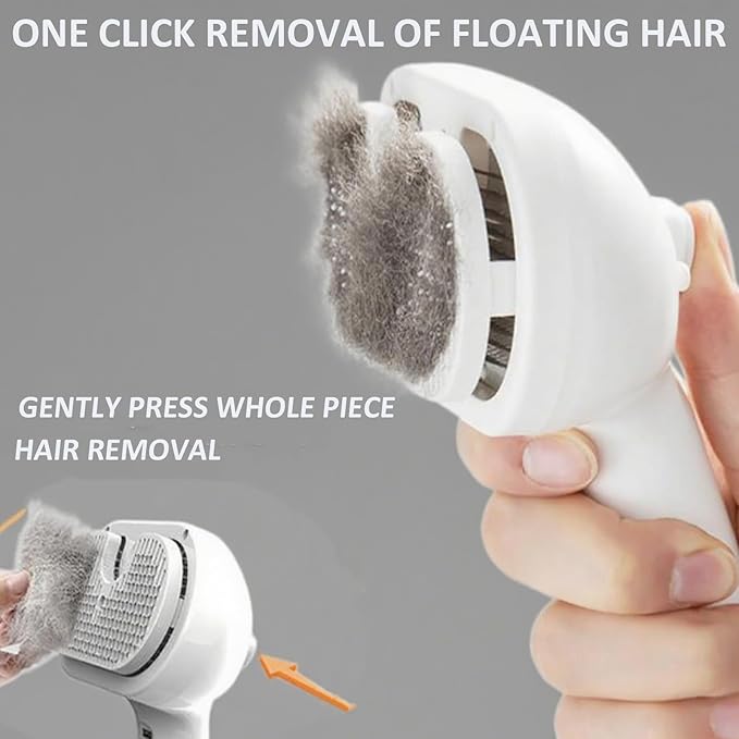 Fresh Fur Shower Brush, 3-in-1 Self-Cleaning Steamy Pet Brush for Dogs & Cats – Grooming Tool for Long & Short Hair, Removes Loose Hair & Reduces Shedding