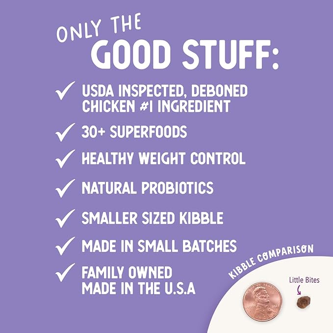 Health Extension Little Bites LITE Dry Dog Food, Chicken & Brown Rice for Toy and Small Breeds, Supports Healthy Weight, Digestion, Coat & Joint Health with Probiotics & Superfoods, 15 lb Bag