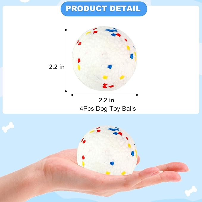 Dog Balls 4pack Tennis Balls for Dogs, Ball Toys for Large Medium Small Dog and Puppies, Perfect for 2.2" Automatic Mini Dog Ball Launcher (ETPU Material)