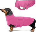 BRKURLEG Dog Winter Jacket, Warm Dog Winter Coats for Small and Medium Large Dogs, Reflective Adjustable Pet Cold Weather Coats, Waterproof Dogs Snow Jacket Clothes Fleece Vest (S, Rose Red)