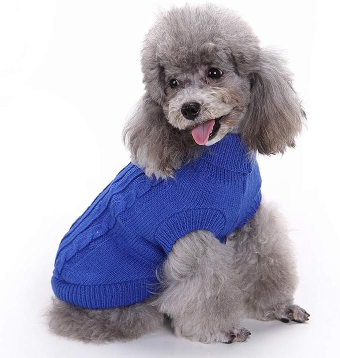 Dog Sweater for Small, Medium, Large Dogs - Warm Winter Classic Turtleneck Pet Clothes Coat for Puppies, Cats - Cute Christmas Sweater for Girls and Boys