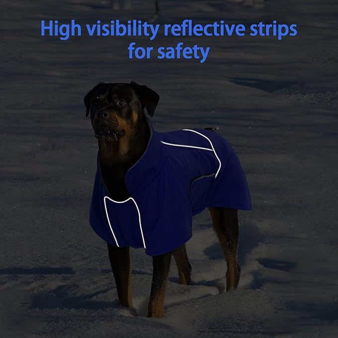 MIGOHI Waterproof Dog Jacket,XL Dog Coat,Reflective XL Fleece Jacket for Dogs,Extra Large Winter Coat Snowsuit,Large Snow Clothes for Dogs Male Female,Australian Shepherd,Beagle,XL,Blue
