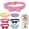 Serijoars Small Dog Collar with Rhinestone Crystal Diamond Colorful Bling Girl Puppy Cat Collars (S, Pink1)