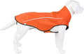 Mile High Life Dog Raincoat, Adjustable Waterproof Reflective Rain Jacket for Small Medium Large Dogs, Lightweight Breathable Pet Rain Coat with Leash Hole(Orange,S Chest 22-25")