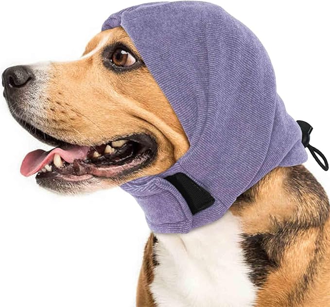 IDOMIK Dog Calming Hoodie No Shake Ear Wraps for Dogs, Quiet Head Covers for Noise Reduction & Anxiety Relief, Dog Ear Covers Muffs Head Wraps for Bath Hematoma Grooming Firework Force Drying