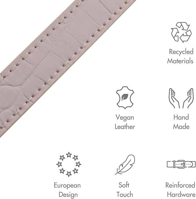 NINA WOOF Milan Vegan Leather Dog Collar - Padded Luxury Dog Collar with Adjustable Buckle - Collar for Dogs, for Small Dogs and Large Dogs - Color Lilac, Size Large