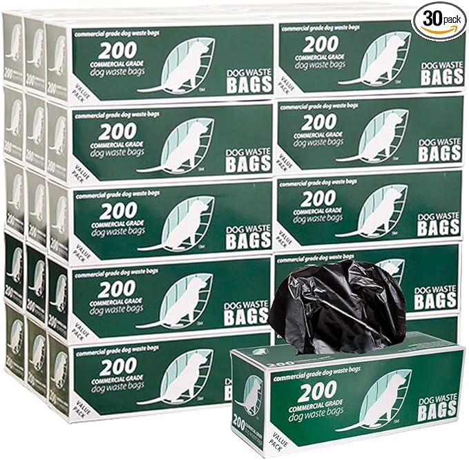 Zero Waste USA 6,000 Commercial Grade, non-branded, Dog Waste Station Refill Roll Bags - 40% Thicker competitor brands Roll Bags - Fits Any Dog Waste Station - 30 rolls of 200 bags
