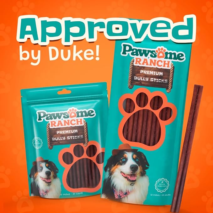 Bully Sticks 6–7" — 8 oz | Natural Single-Ingredient, Long-Lasting Dog Chews; Dental Support Treats for Small, Medium & Large Dogs