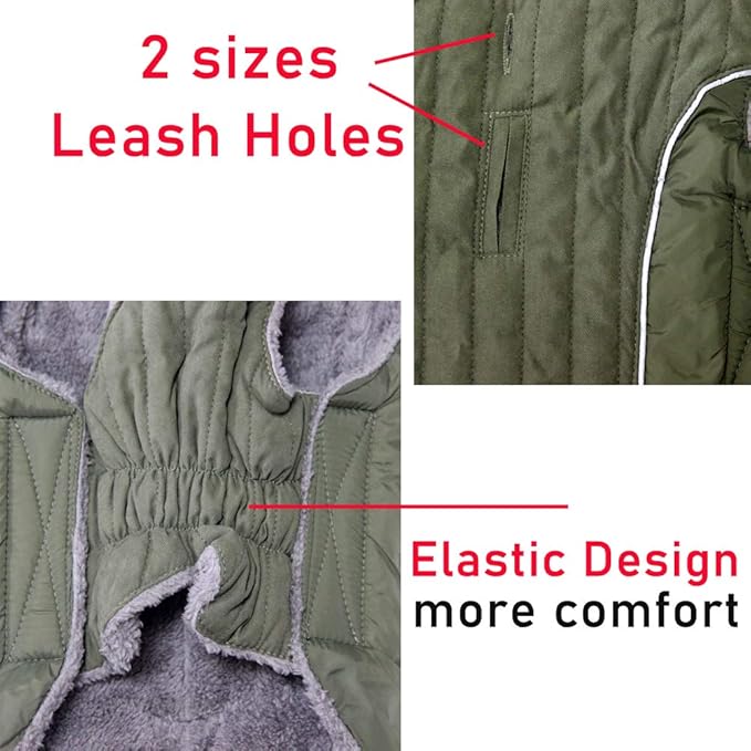 Fleece Dog Hoodie for Small Dogs Super Warm Puppy Jacket for Cold Winter Dog Coats,Green S