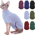 SUNFURA Turtleneck Sweater for Cat, Sphynx Cats Shirt Hairless Cat Sweaters with Sleeves, Warm and Soft Kitten Pullover Fleece Winter Pajamas Jumpsuit for Puppy Cats, Blue XL