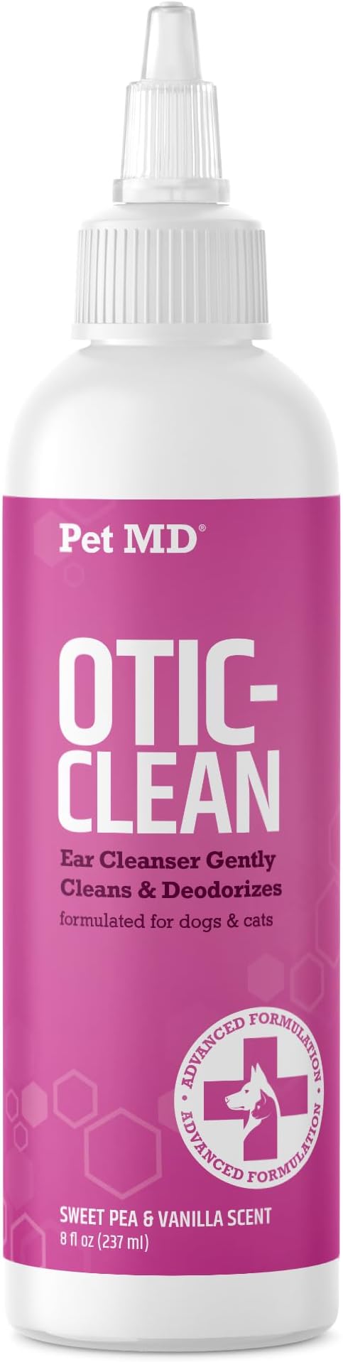 Pet MD Otic Clean Dog Ear Cleaner for Cats and Dogs - Effective Against Infections, Itching, and Controls Odor - 8 oz