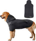Basic Dog Hoodie Sweatshirts, Pet Clothes Hoodies Sweater with Hat and Leash Hole, Warm Outfit Coat for Large Medium Small Dogs, Dark Grey (Large)