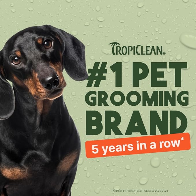 TropiClean Dog Perfume, Long Lasting Papaya Cologne, Deodorizing Spray for Smelly Dogs, After Bath Detangling Spray with Vitamin E, Safe for Cats, 8oz.