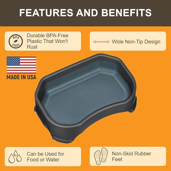 Neater Pet Brands Extra Large Water Bowl for Dogs, Outdoor Dog Water Bowl (2.25 Gallon Extra-Large Capacity), Big Trough Style Food Dish for Indoors or Outside, No Spill Large Dog Bowls, Black