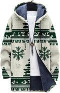 Oversized Full Zip Hoodie for Men Sherpa Fleece Lined Jacket with Hood Soft Warm Winter Coat with Pockets