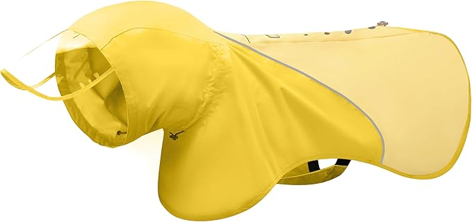 Slip-On Dog Rain Poncho, Quick & Easy to Wear Dog Raincoat, Unrestricted, Super Lightweight, and Waterproof Rain Jacket for All Breeds, Adjustable and Reflective (Yellow, Medium)