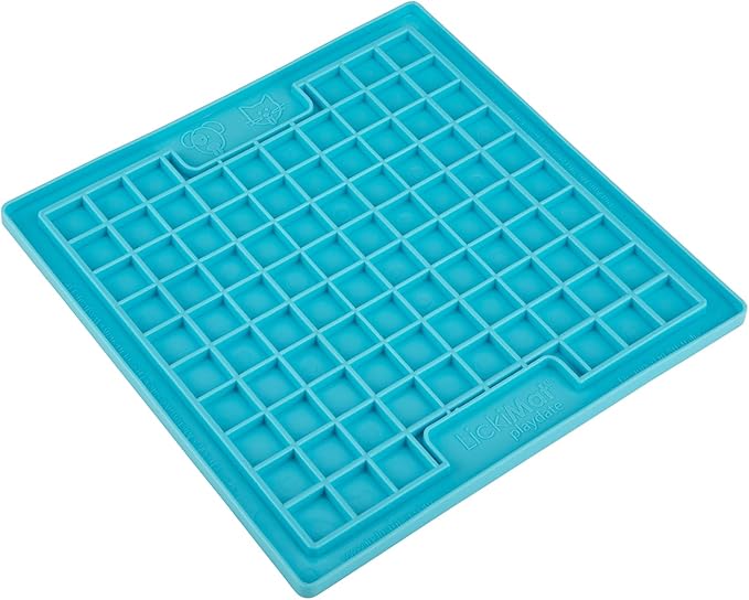LickiMat Classic Playdate, Cat Slow Feeder Lick Mat, Boredom Anxiety Reducer; Perfect for Food, Treats, Yogurt, or Peanut Butter. Fun Alternative to a Slow Feed Cat Bowl or Dish, Turquoise