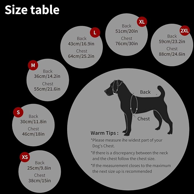 Warm Winter Coat, Waterproof Windproof Jacket, Reflective & Adjustable Black Pet Vest with Harness, Thick Polar Fleece Lining Cozy Apparel for Small Medium Dogs & Cats