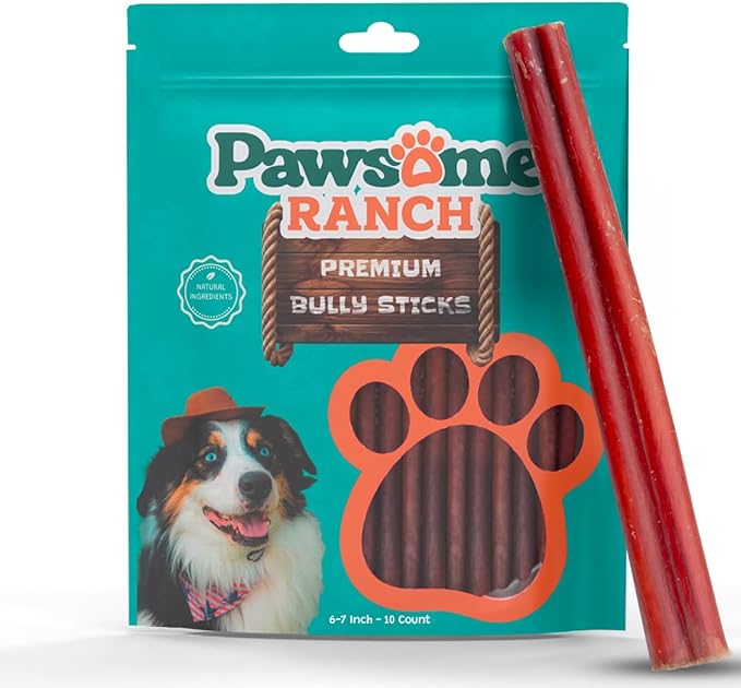 Bully Sticks 6–7" — 10 Count | Natural Single-Ingredient, Long-Lasting Dog Chews; Dental Support Treats for Small, Medium & Large Dogs
