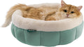 BALANCE Cat Beds for Indoor Cats, Washable Round Cat Bed, Cute Kitten Bed with Anti-Slip Bottom for Kitty and Puppy, 18 Inches, Granite Green