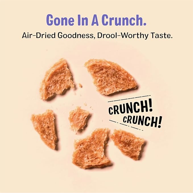 Three Dog Bakery Bark’N Crunch! Chicken Chips, Small 4oz, Crunchy Dog Treats, Single Ingredient, High Protein Snacks, Chicken Treats, Low Calorie Healthy Training Treat, Made in The USA