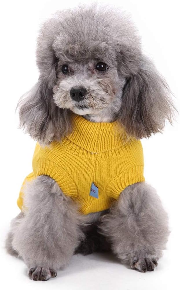Dog Sweater for Small, Medium, Large Dogs - Warm Winter Turtleneck Pet Clothes for Cats and Puppies - Cute Classic Christmas Coat for Girls and Boys