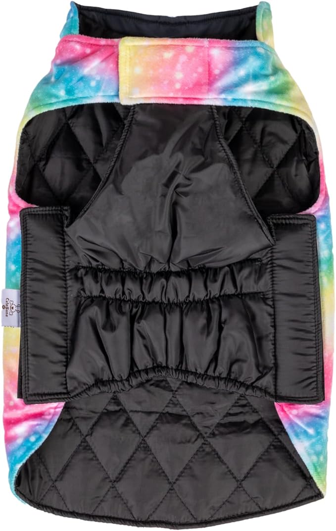 CuteBone Reversible Windproof & Waterproof Dog Jacket - Thick Soft Winter Coat for Medium, Large, & Small Dogs with Leash Hole